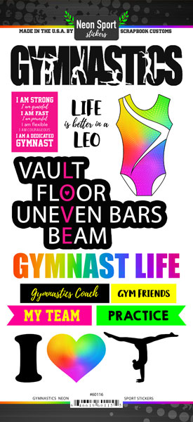 Stamping Station - Gymnastics Neon Sticker